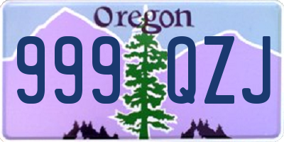 OR license plate 999QZJ