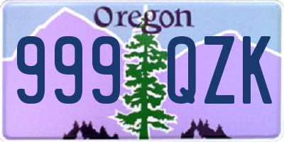 OR license plate 999QZK