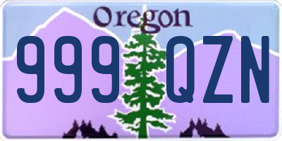 OR license plate 999QZN