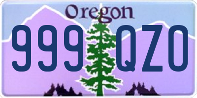 OR license plate 999QZO