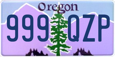 OR license plate 999QZP