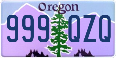 OR license plate 999QZQ