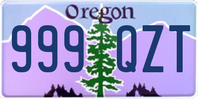 OR license plate 999QZT