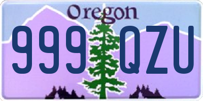 OR license plate 999QZU