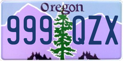 OR license plate 999QZX