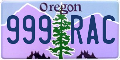 OR license plate 999RAC