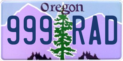 OR license plate 999RAD