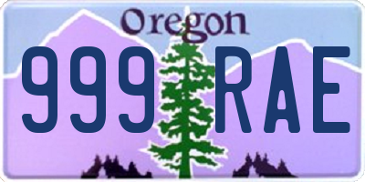 OR license plate 999RAE