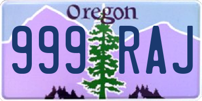 OR license plate 999RAJ
