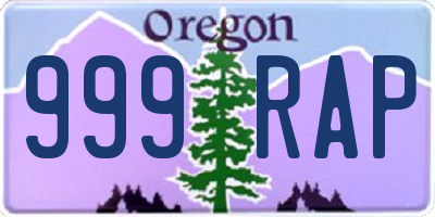 OR license plate 999RAP