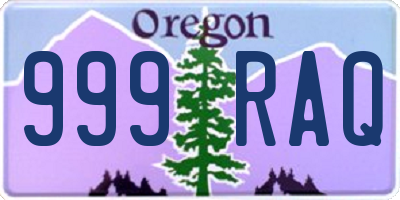 OR license plate 999RAQ