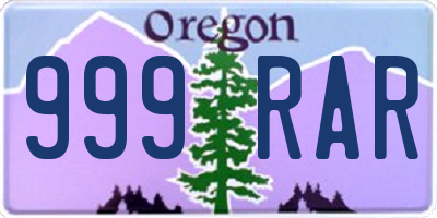 OR license plate 999RAR