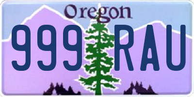 OR license plate 999RAU