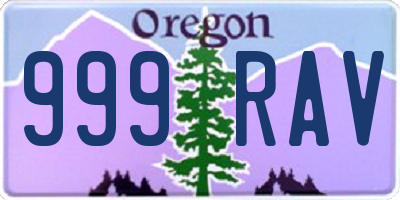 OR license plate 999RAV