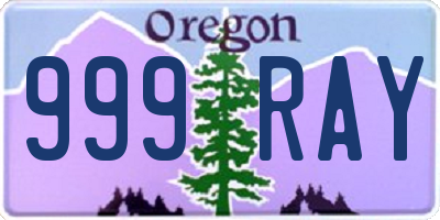 OR license plate 999RAY