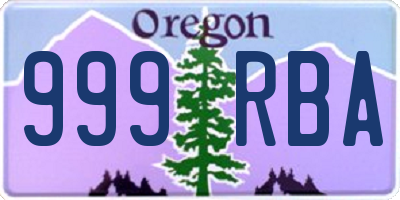 OR license plate 999RBA
