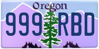 OR license plate 999RBD