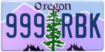 OR license plate 999RBK