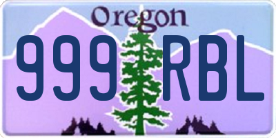 OR license plate 999RBL