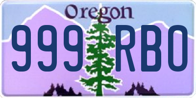 OR license plate 999RBO