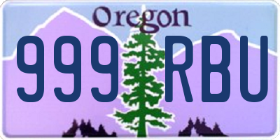 OR license plate 999RBU