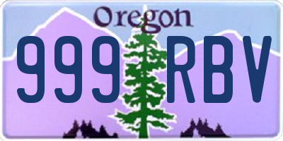 OR license plate 999RBV