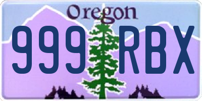 OR license plate 999RBX