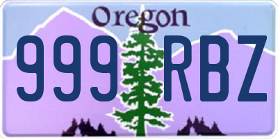 OR license plate 999RBZ