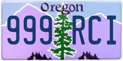 OR license plate 999RCI