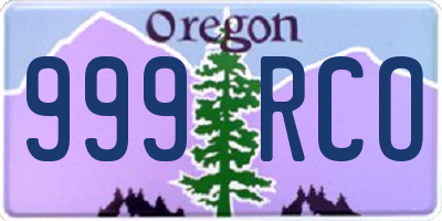 OR license plate 999RCO