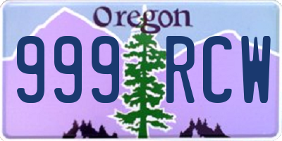 OR license plate 999RCW