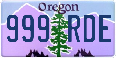 OR license plate 999RDE