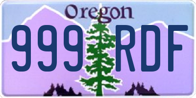 OR license plate 999RDF