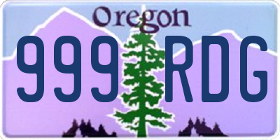 OR license plate 999RDG