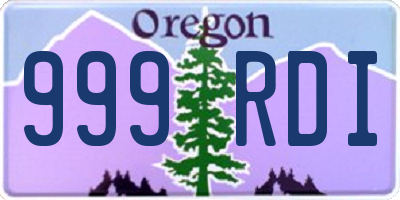 OR license plate 999RDI