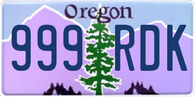 OR license plate 999RDK