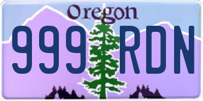 OR license plate 999RDN