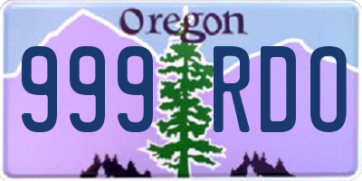 OR license plate 999RDO