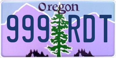 OR license plate 999RDT