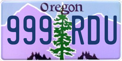 OR license plate 999RDU