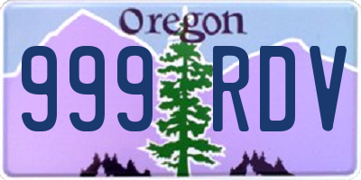 OR license plate 999RDV