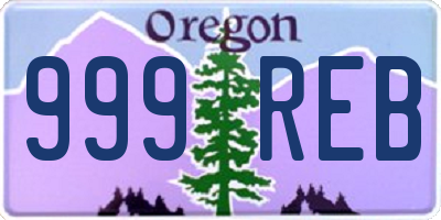 OR license plate 999REB