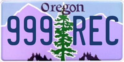 OR license plate 999REC
