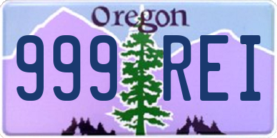 OR license plate 999REI