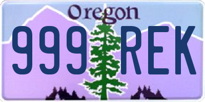 OR license plate 999REK