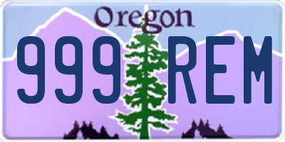 OR license plate 999REM