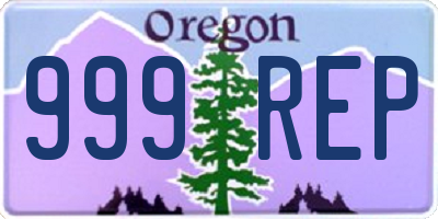 OR license plate 999REP