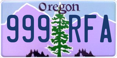 OR license plate 999RFA