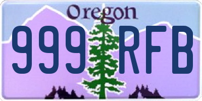 OR license plate 999RFB