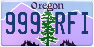OR license plate 999RFI